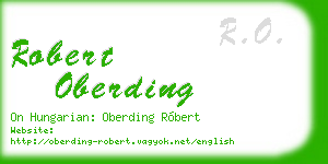 robert oberding business card